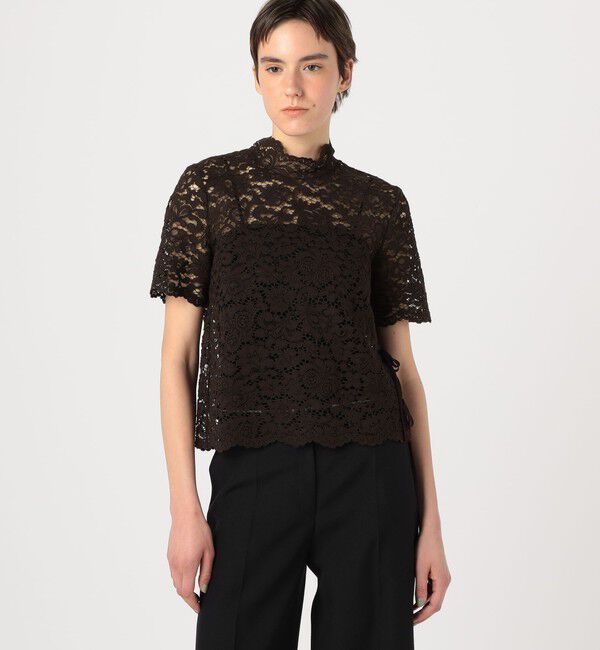 TOMORROWLAND GOODS「BAUM UND PFERDGARTEN MIAH ハーフスリーブレースシャツ」|シャツ・ブラウス|