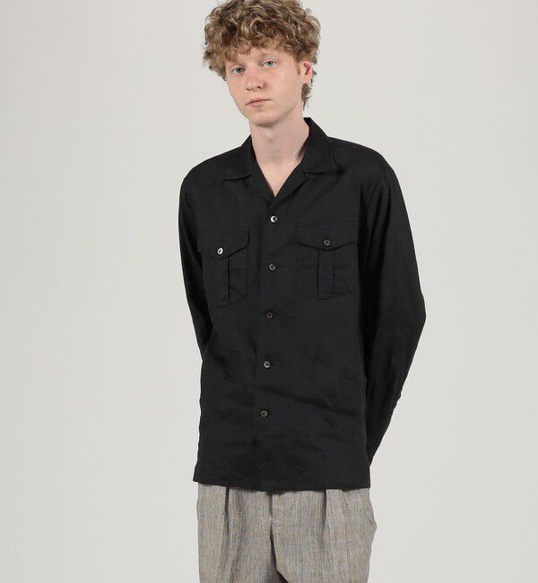 TOMORROWLAND MENS「アイリッシュリネン ダブルポケット ロングスリーブシャツ」|シャツ・ブラウス|