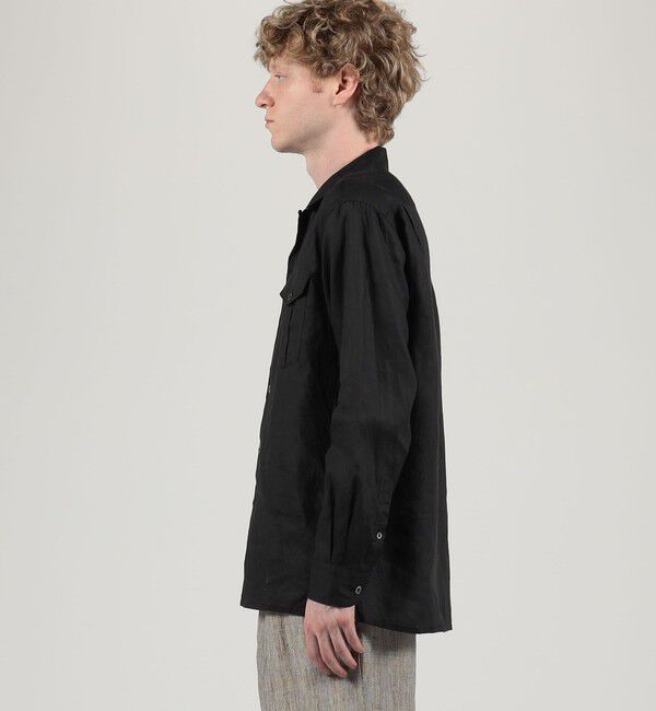 TOMORROWLAND MENS「アイリッシュリネン ダブルポケット ロングスリーブシャツ」|シャツ・ブラウス|