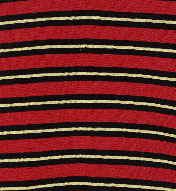 CABaN「コットンストライプ ポロハーフスリーブプルオーバー」|ニット・セーター|