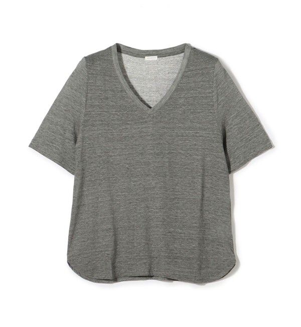 GALERIE VIE「リネンジャージー Vネックプルオーバー」|Tシャツ・カットソー|17 チャコールグレー