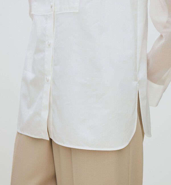 TOMORROWLAND collection「オーガンジーコンビ ビジューカラーシャツ」|シャツ・ブラウス|