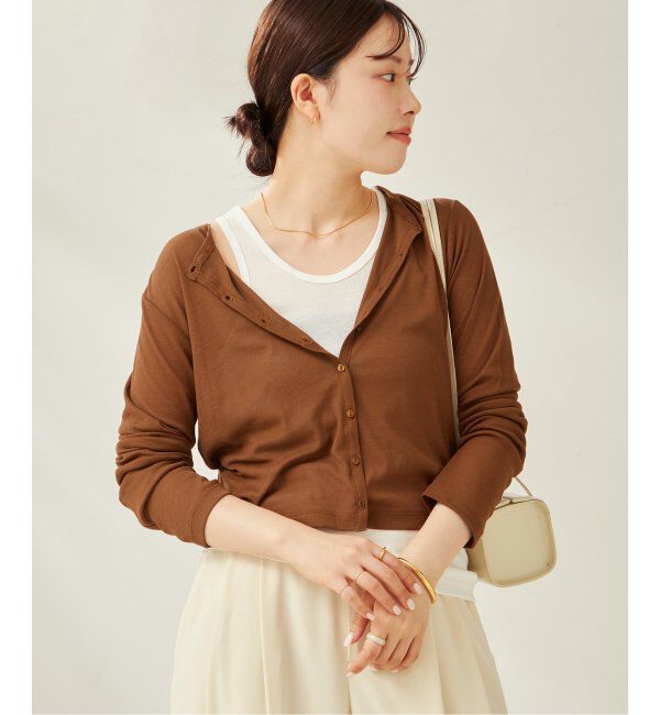 Plage「SHEER カーディガン トップス」|カーディガン|ブラウン