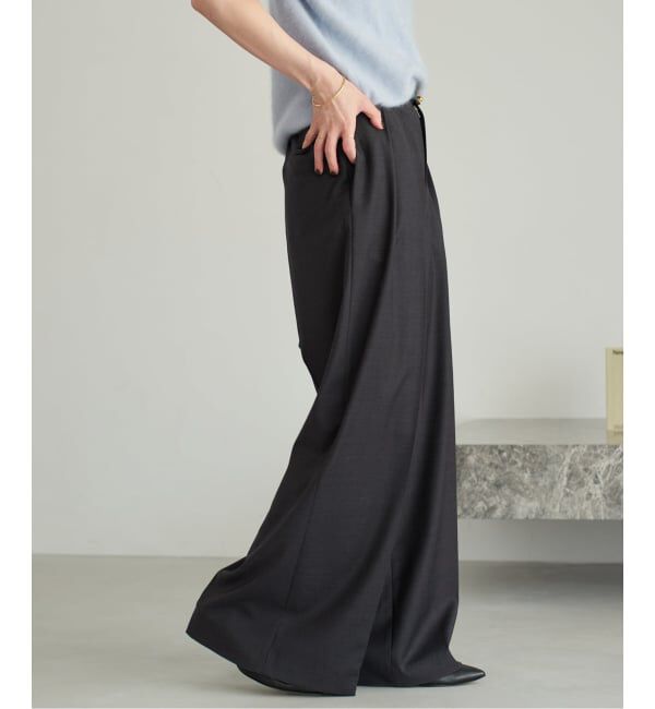 Plage「WO SE 2Tuck Wide パンツ」|スラックス|
