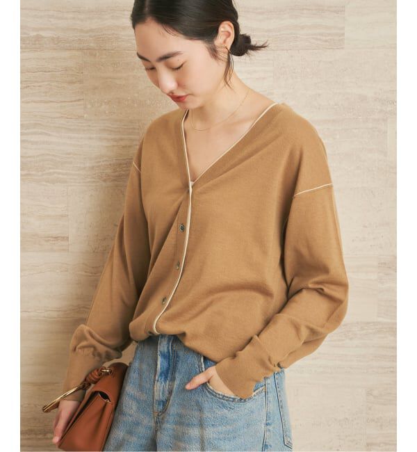 Plage「TWO TONE Vネック カーディガン」|カーディガン|