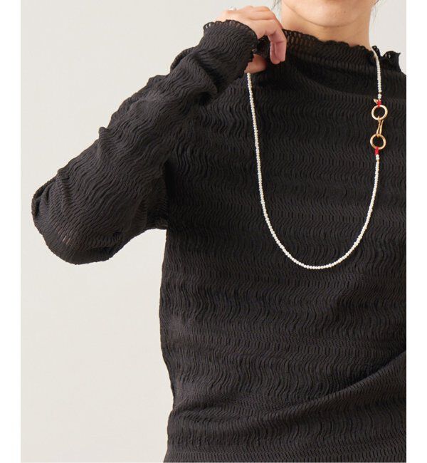 IENA LA BOUCLE「IENA LA BOUCLE ウェーブラッセルハイネックプルオーバー」|Tシャツ・カットソー|ブラック