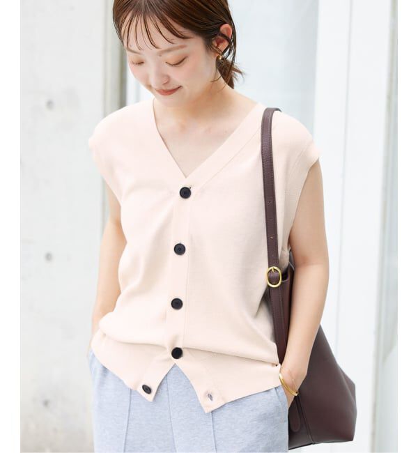 SLOBE IENA「《WEB限定/追加》総針Vネック ニットベスト」|ベスト・ジレ|