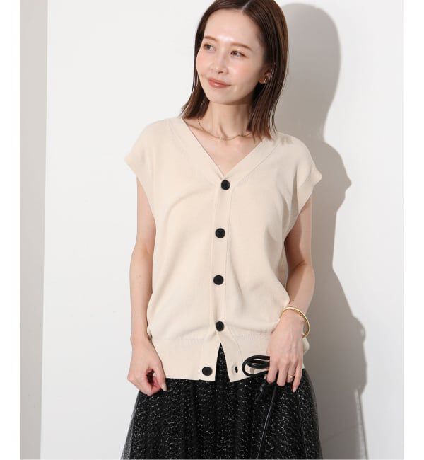 SLOBE IENA「《WEB限定/追加》総針Vネック ニットベスト」|ベスト・ジレ|