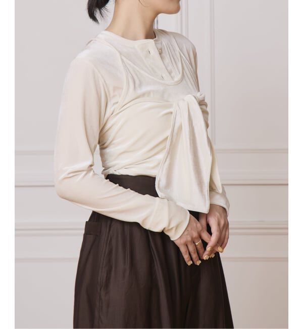 IENA LA BOUCLE「IENA LA BOUCLE トリアセベロアキャミソール」|キャミソール|