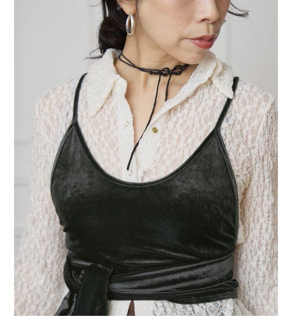 IENA LA BOUCLE「IENA LA BOUCLE トリアセベロアキャミソール」|キャミソール|