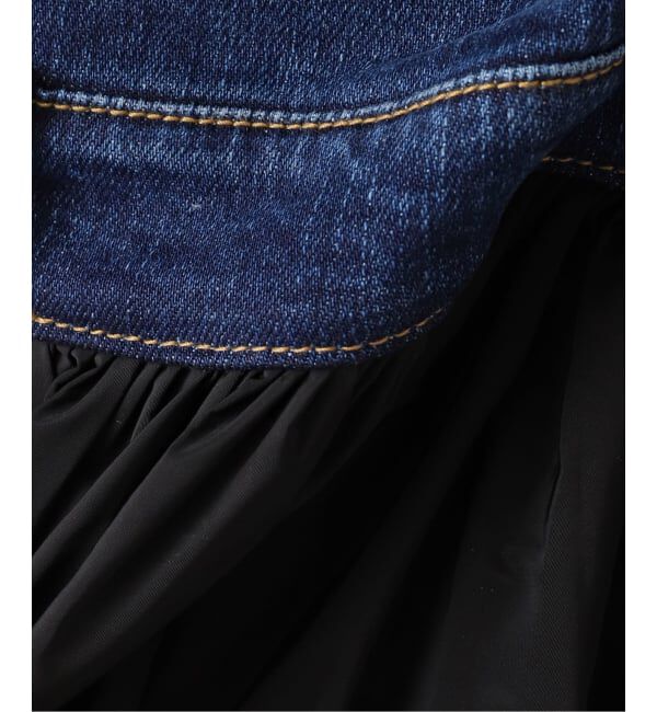 SLOBE IENA「ESTHE/エステ Denim and Poplin Dungaree Maxi Dre」|ワンピース|