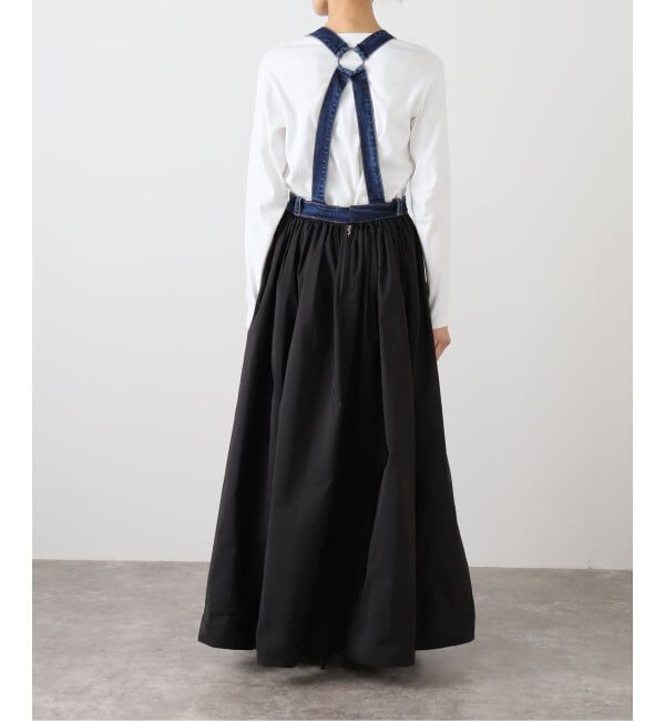 SLOBE IENA「ESTHE/エステ Denim and Poplin Dungaree Maxi Dre」|ワンピース|