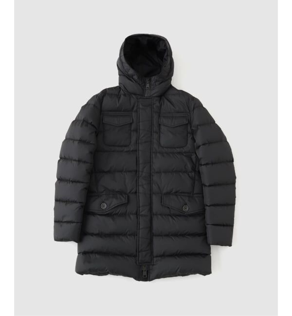 EDIFICE「HERNO(へルノ) PolarTech 4Pocket Hooded Coat」|ダウン|ブラック