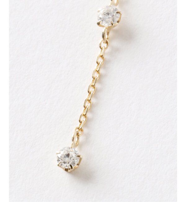 Lilas by Spick&Span「3ピースダイヤステーションピアスK10（両耳）」|ピアス|