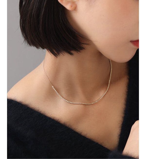 Lilas by Spick&Span「テニスネックレス K18」|ネックレス|ゴールド
