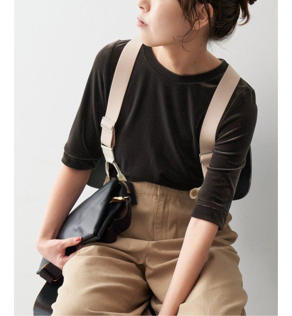 Spick and Span「《追加》ベロアハーフスリーブプルオーバー」|Tシャツ・カットソー|