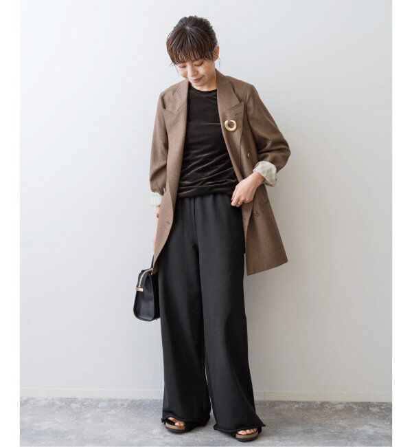 Spick and Span「《追加》ベロアハーフスリーブプルオーバー」|Tシャツ・カットソー|