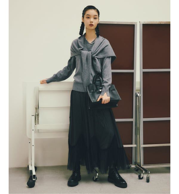  「【洗える】ランダムヘム2WAYチュールスカート」|スカート|