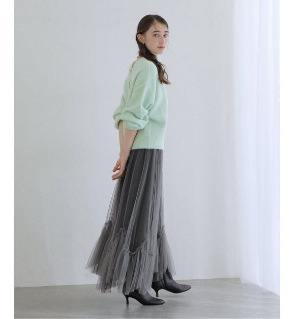  「【洗える】ランダムヘム2WAYチュールスカート」|スカート|