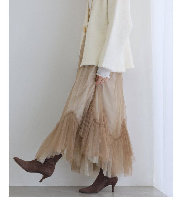  「【洗える】ランダムヘム2WAYチュールスカート」|スカート|