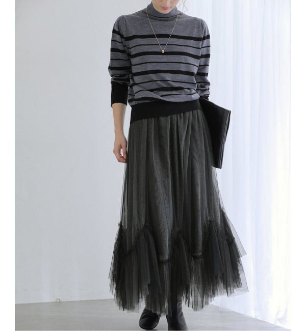  「【洗える】ランダムヘム2WAYチュールスカート」|スカート|