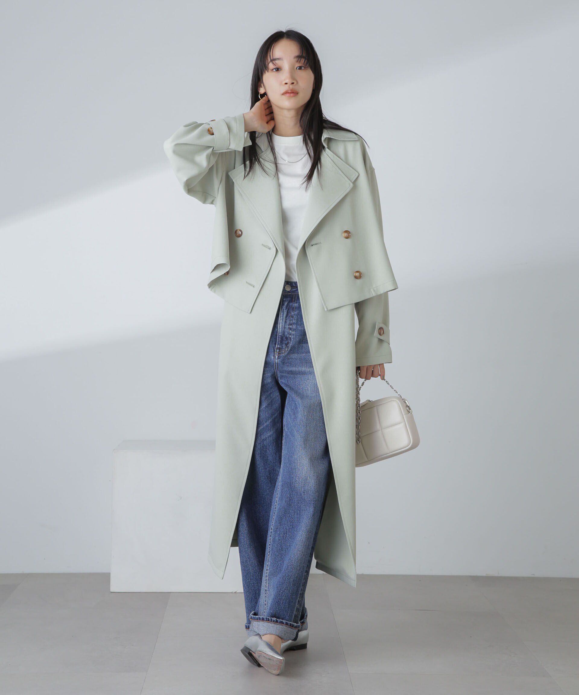 nano･universe「撥水&花粉ガード加工ロングジレ」|ベスト・ジレ|