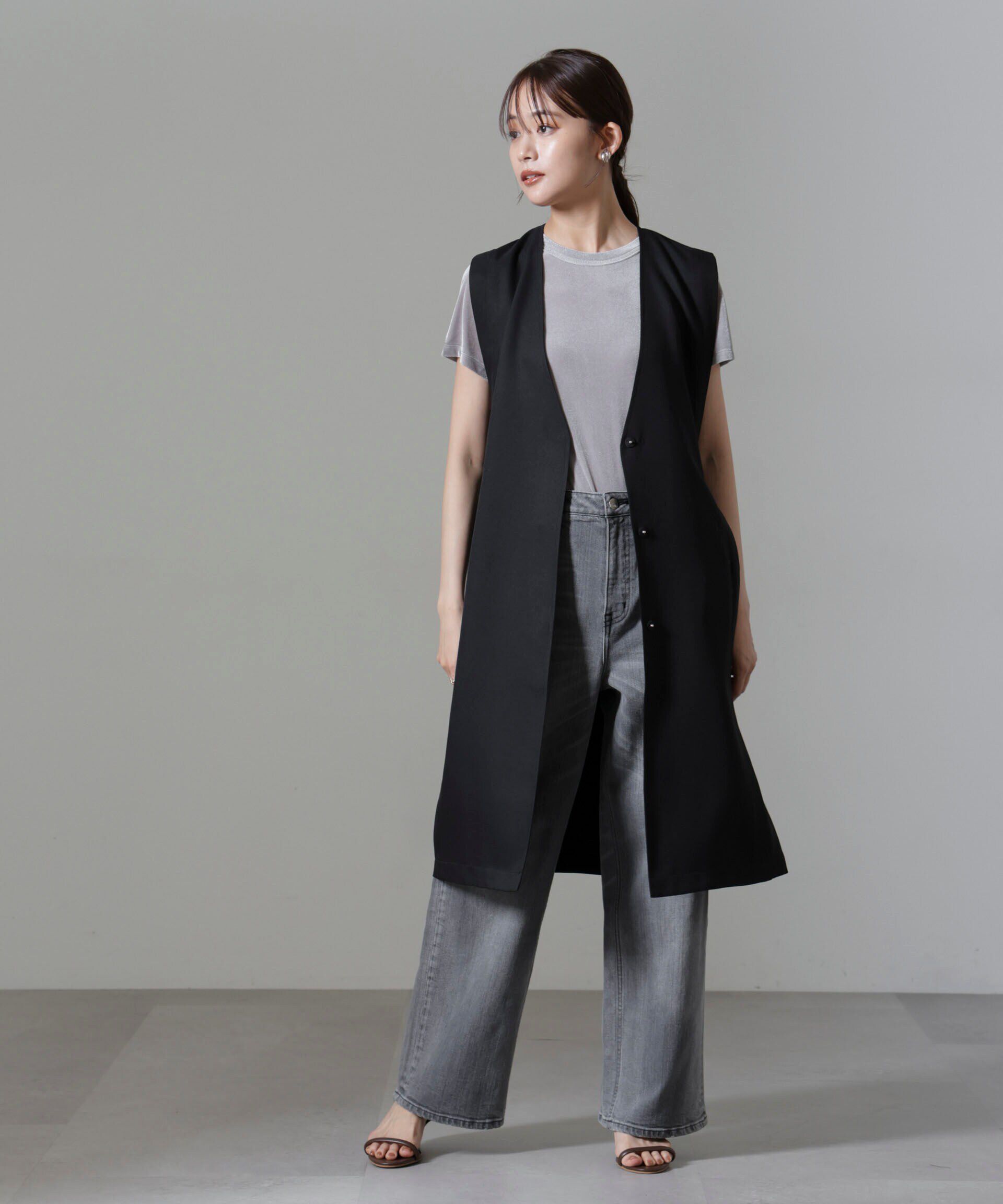 nano･universe「サイドベルトロングジレ(セットアップ可)」|テーラードジャケット|