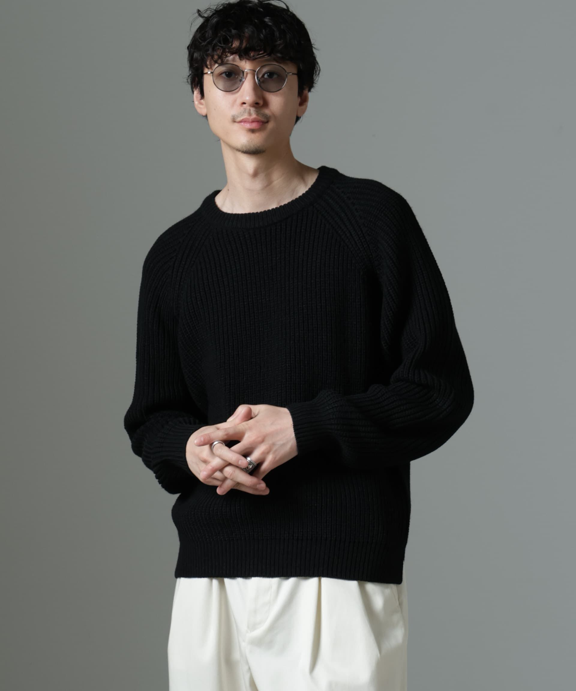 nano･universe「ヴィンテージライクラグランニット」|ニット・セーター|