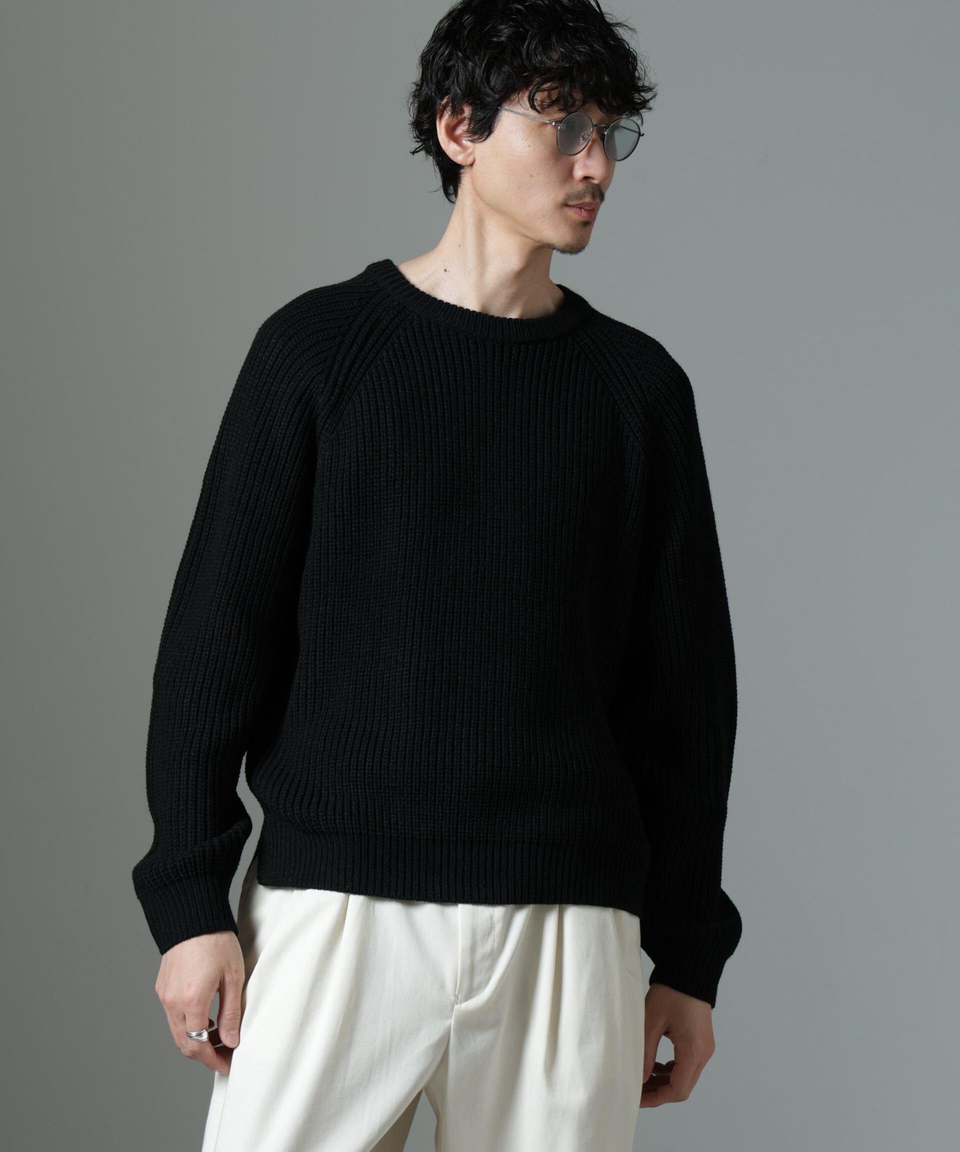 nano･universe「ヴィンテージライクラグランニット」|ニット・セーター|