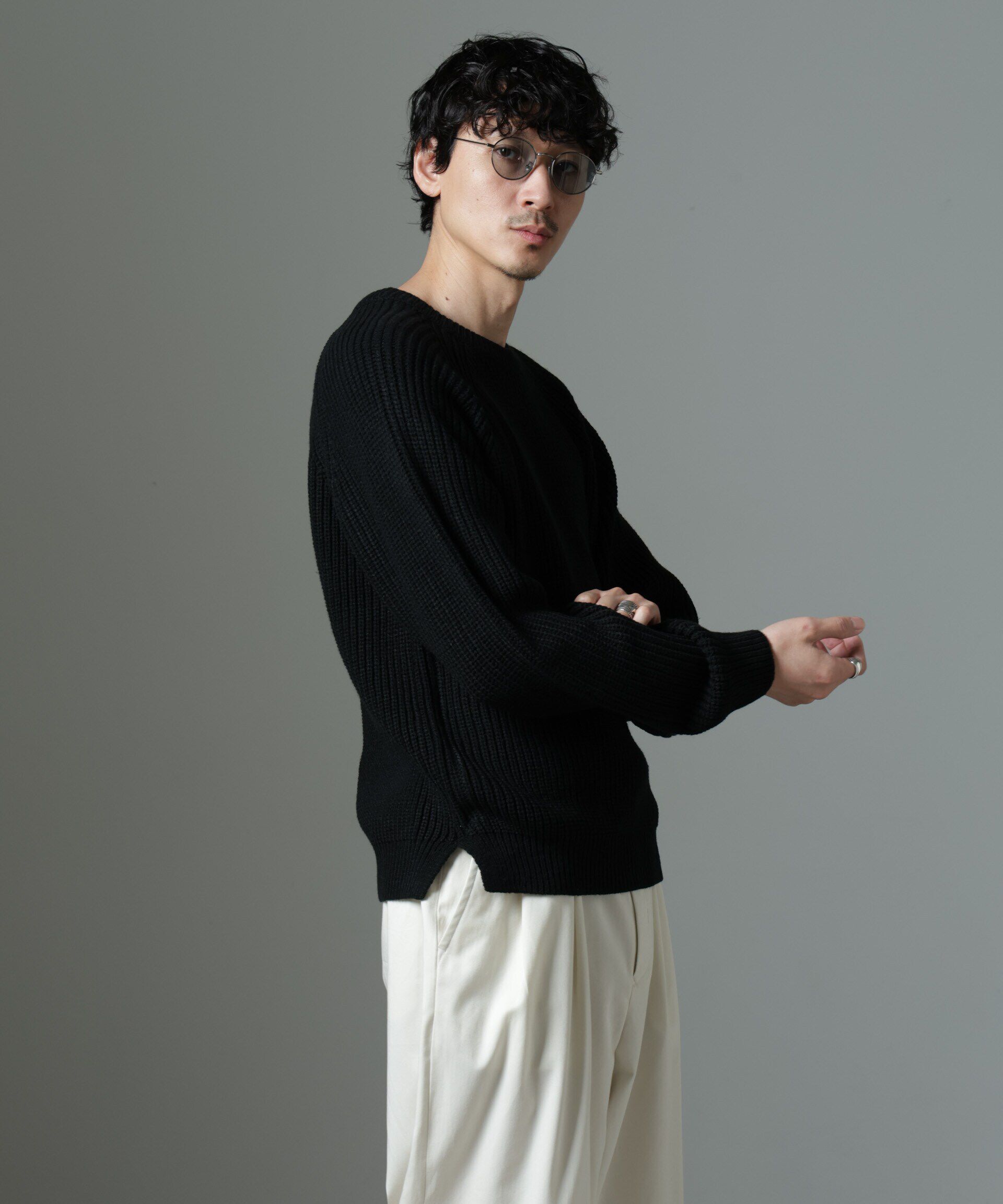 nano･universe「ヴィンテージライクラグランニット」|ニット・セーター|