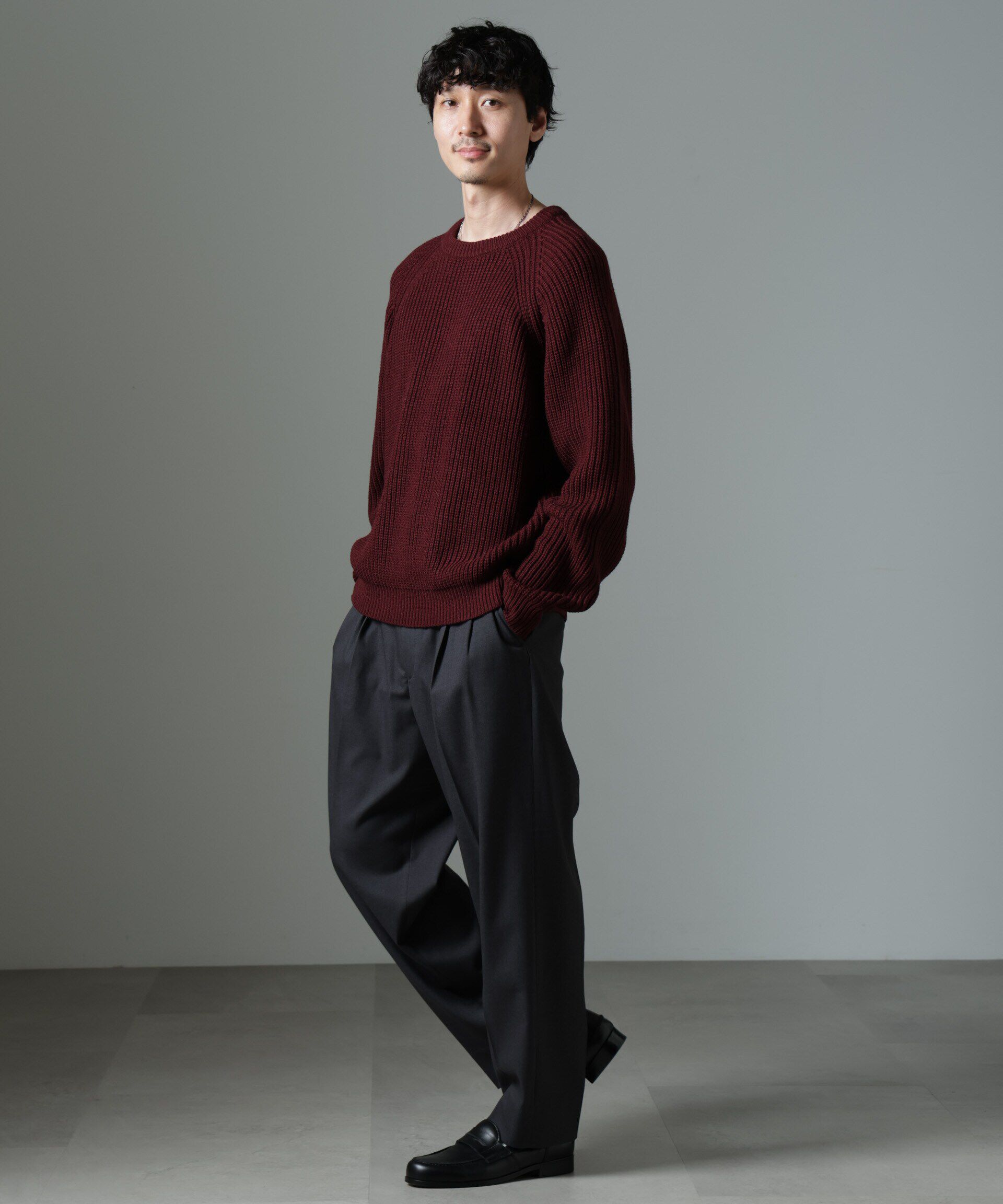 nano･universe「ヴィンテージライクラグランニット」|ニット・セーター|