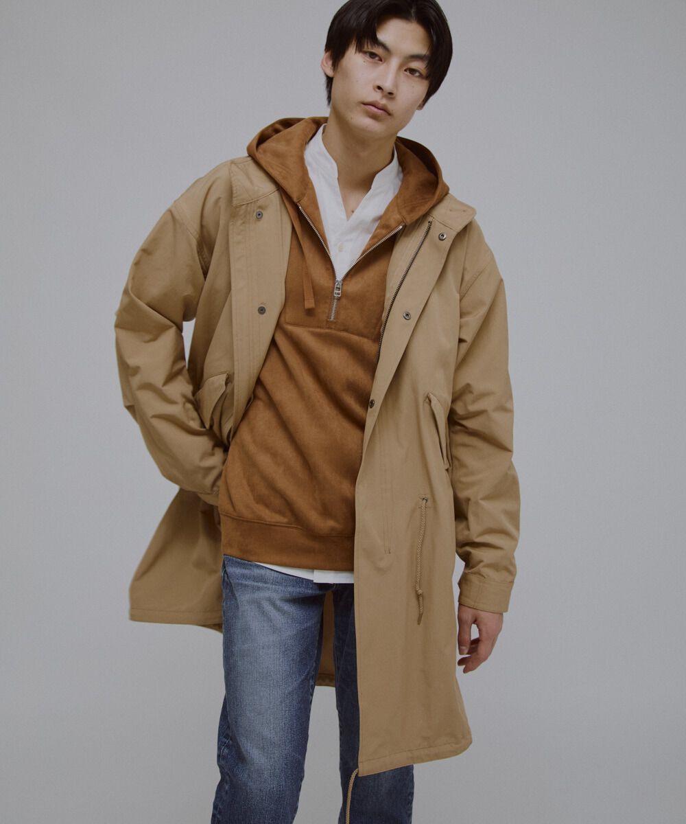 nano･universe「フェイクスエードハーフジップパーカーブルゾン」|ブルゾン・スタジャン|