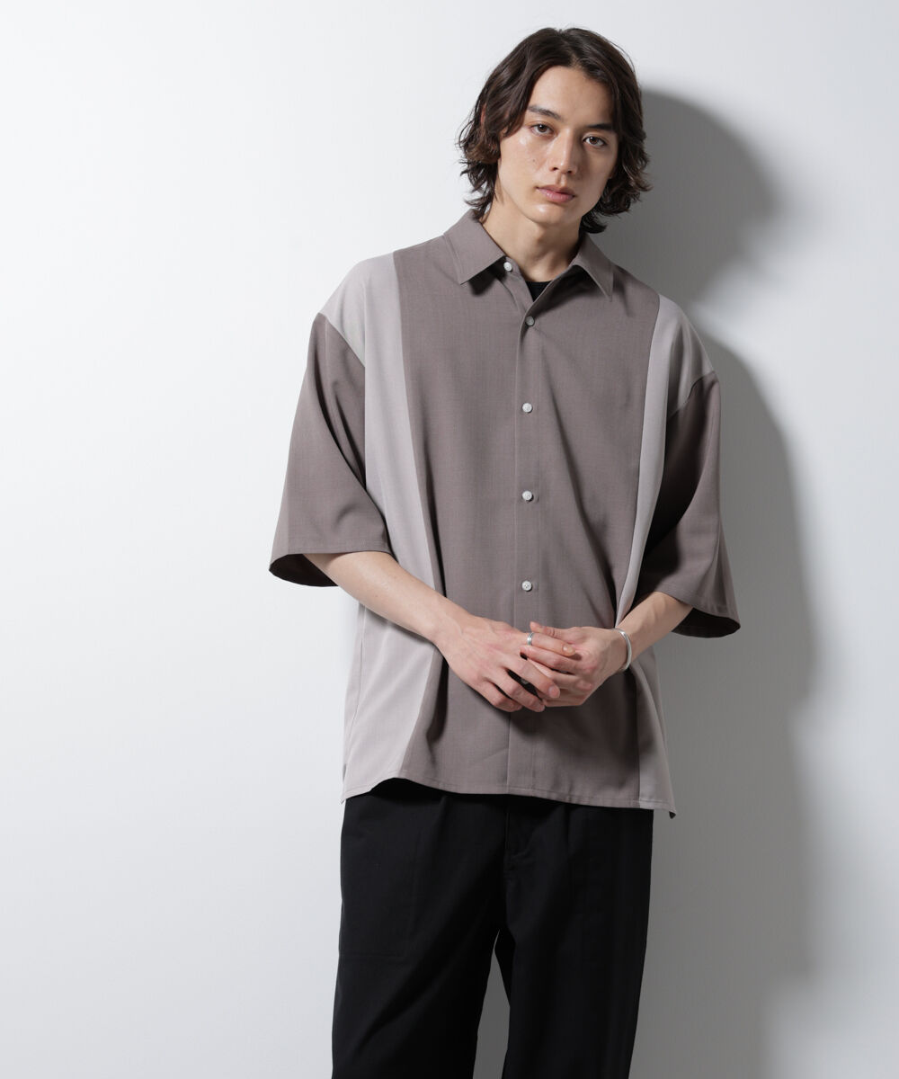 nano･universe「パネル切替バイカラーシャツ」|シャツ・ブラウス|