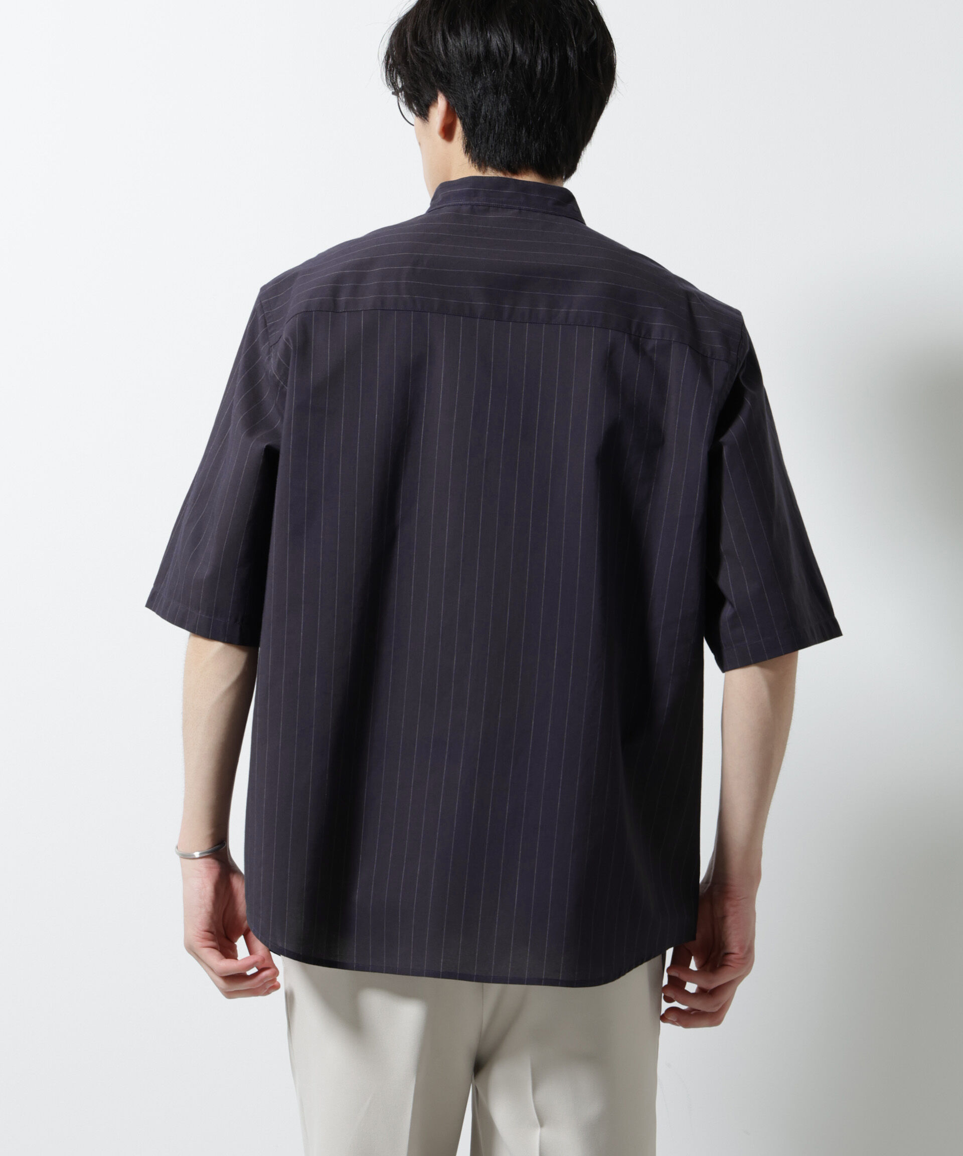 nano･universe「TEXBRID(R)バンドカラーシャツ 半袖」|シャツ・ブラウス|