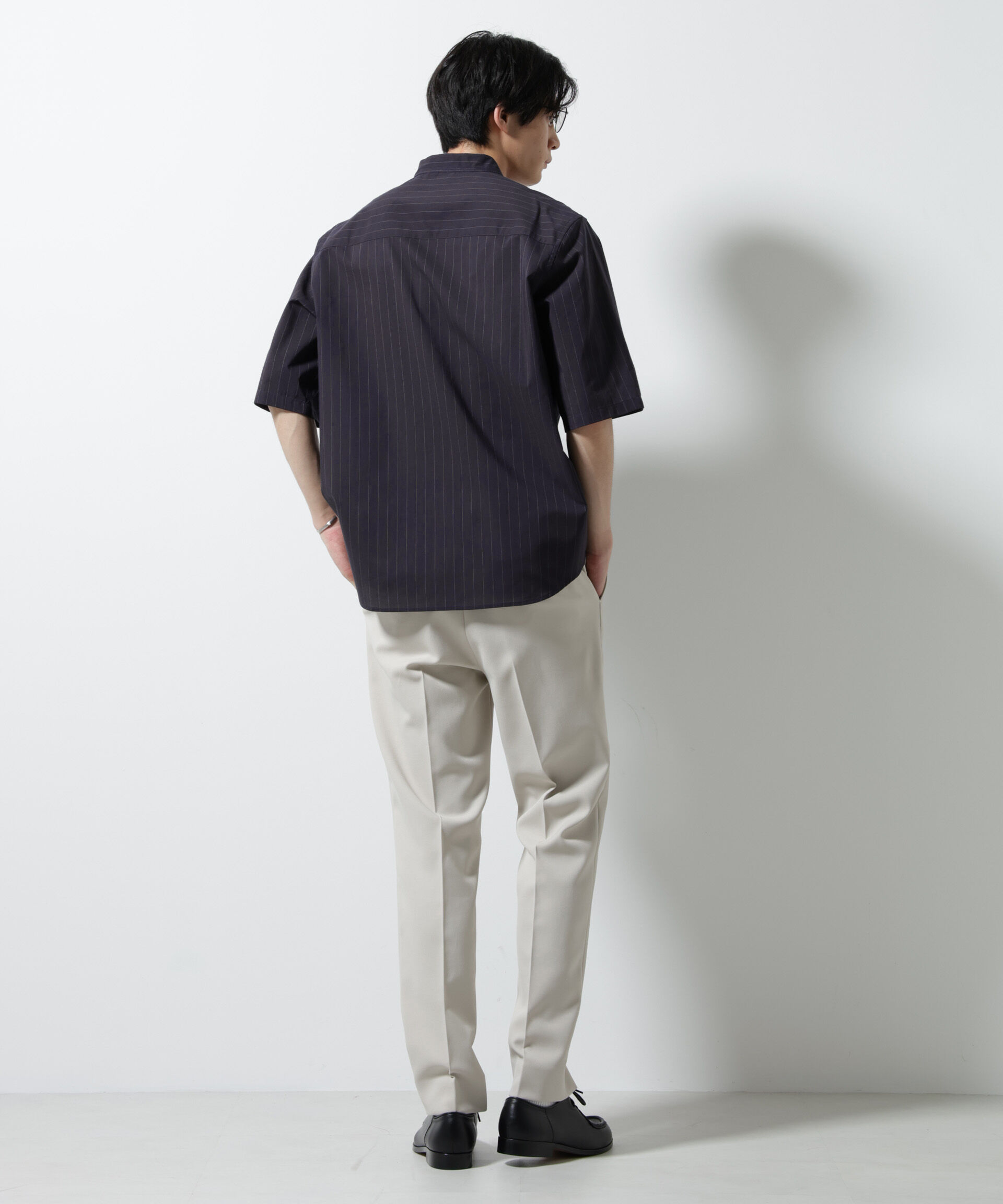 nano･universe「TEXBRID(R)バンドカラーシャツ 半袖」|シャツ・ブラウス|