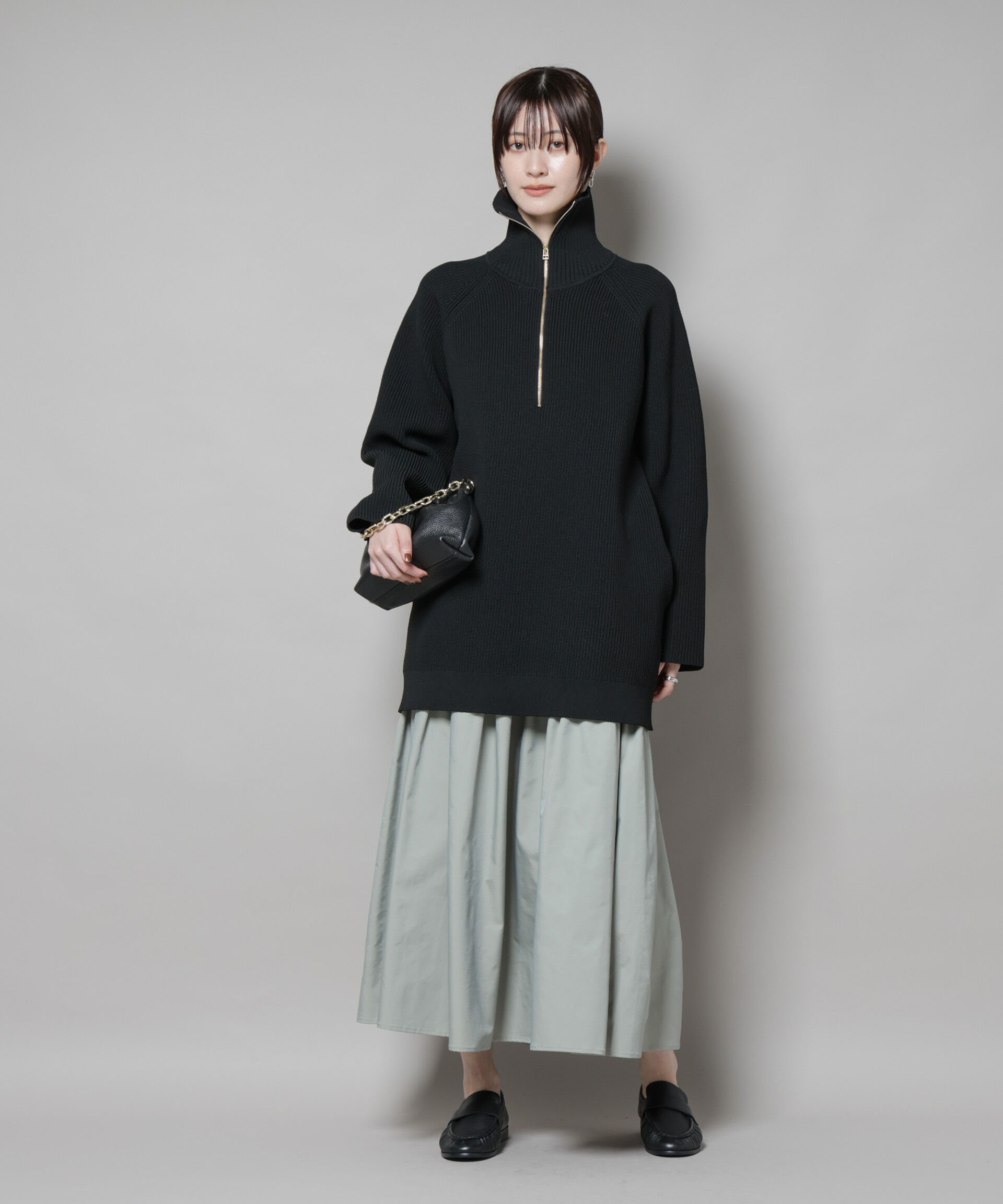 nano･universe「シャンブレータフタティアードギャザースカート」|スカート|