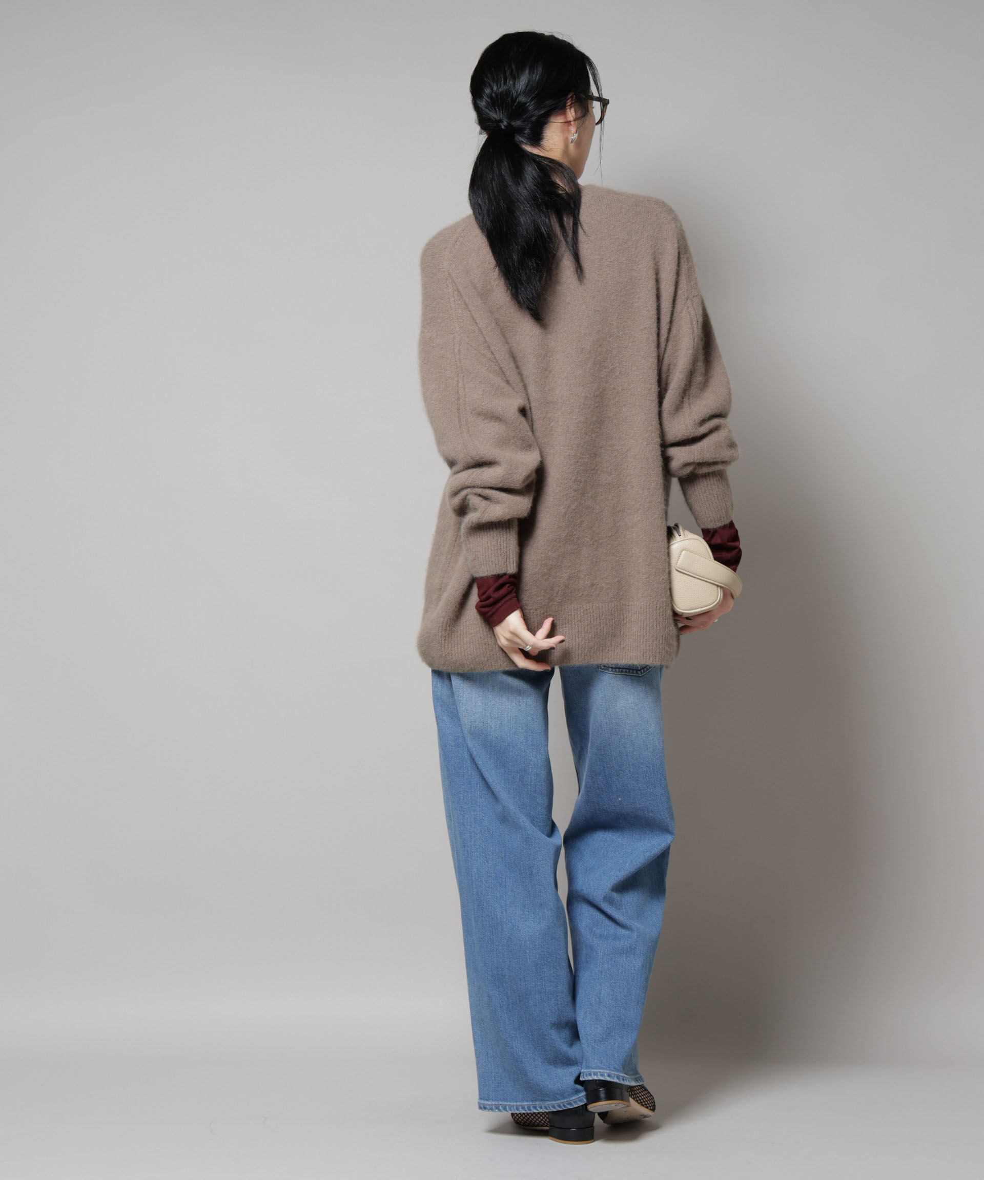 nano･universe「ウォッシャブルフォックスクルーワイドニットプルオーバー」|ニット・セーター|