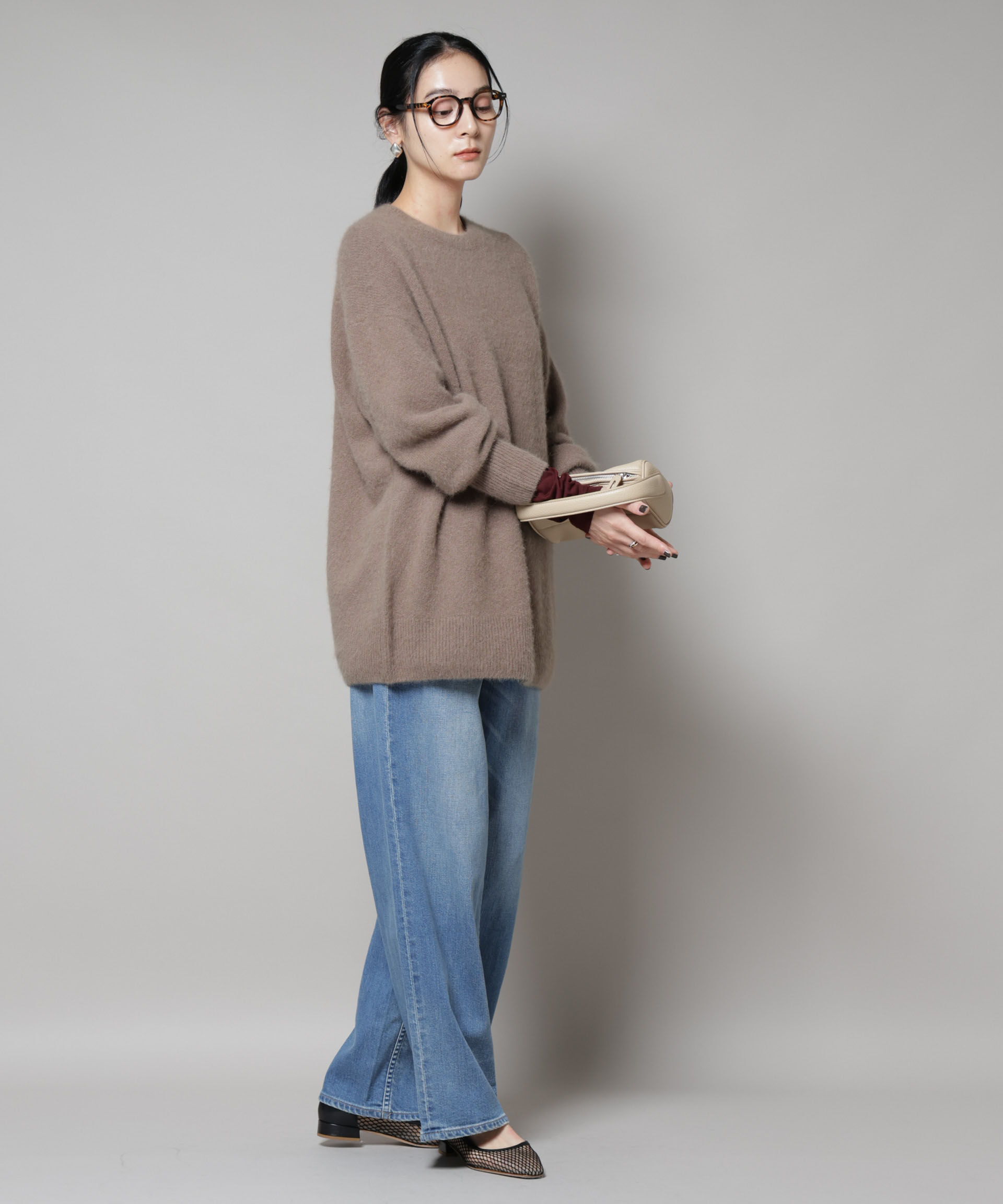 nano･universe「ウォッシャブルフォックスクルーワイドニットプルオーバー」|ニット・セーター|