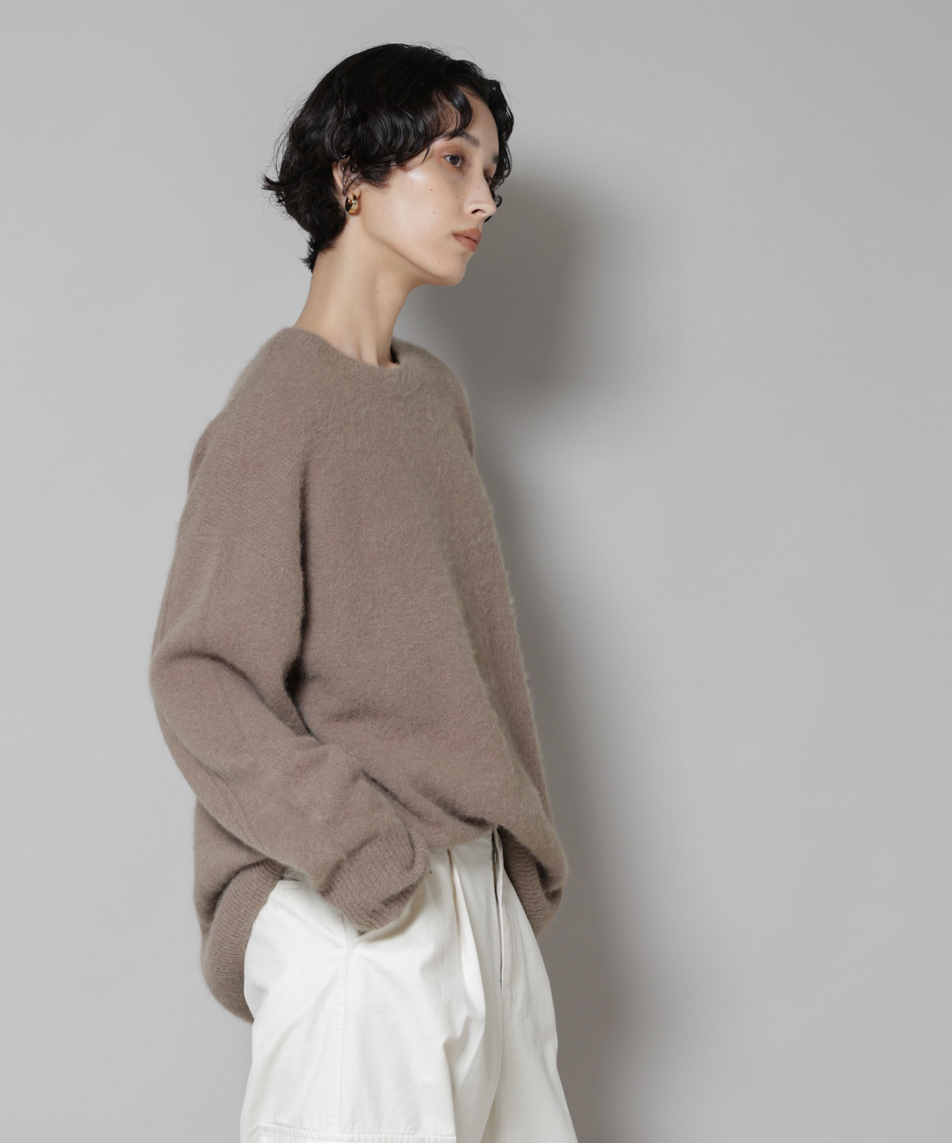 nano･universe「ウォッシャブルフォックスクルーワイドニットプルオーバー」|ニット・セーター|