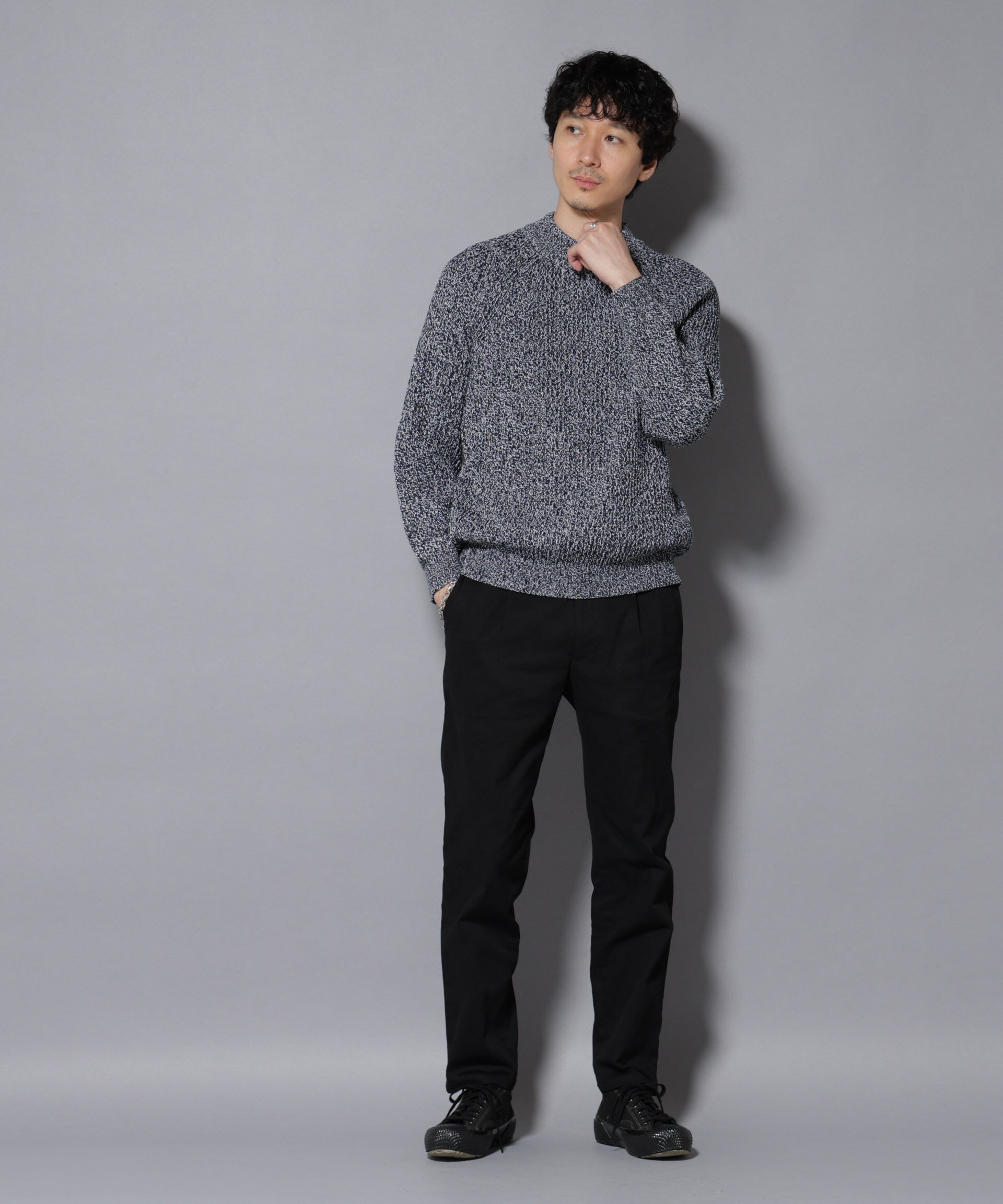 nano･universe「コットンMIXバルキーモックネックニット」|ニット・セーター|