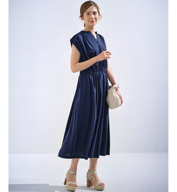 組曲「【洗える・WEB限定】プレーティング天竺 ドレープワンピース」|ワンピース|