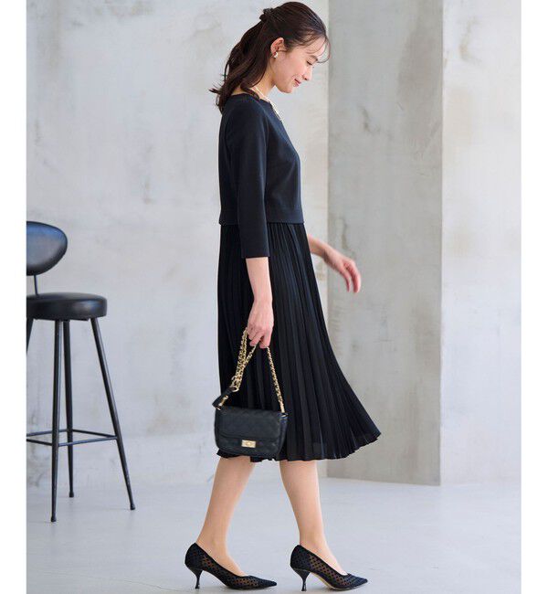 組曲「【KUMIKYOKU NAVY】ジャージーコンビプリーツ ワンピース」|ワンピース|