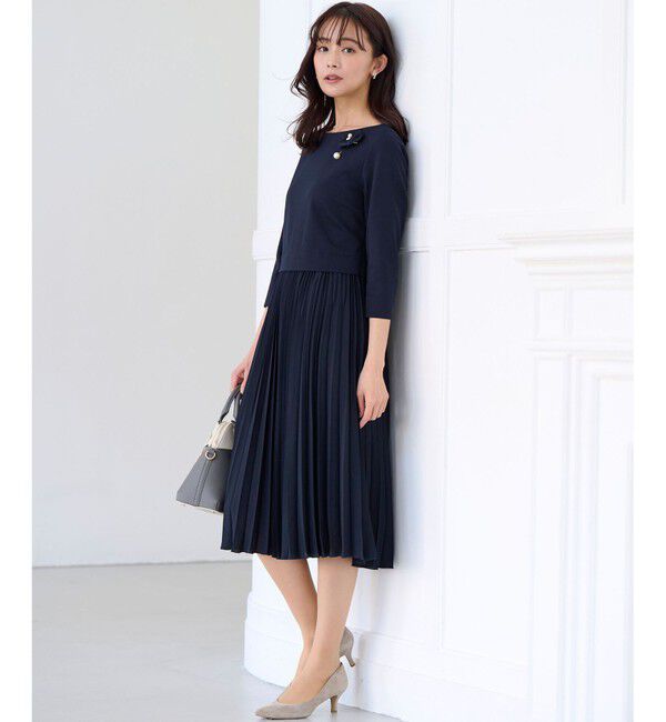 組曲「【KUMIKYOKU NAVY】ジャージーコンビプリーツ ワンピース」|ワンピース|