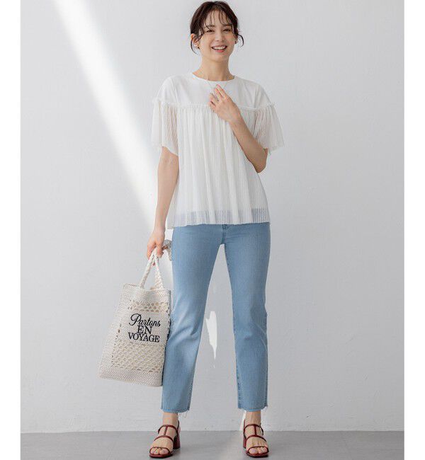 組曲「プリーツコンビ5分袖 カットソー」|Tシャツ・カットソー|