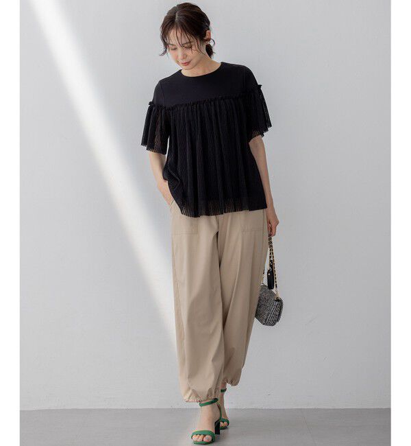 組曲「プリーツコンビ5分袖 カットソー」|Tシャツ・カットソー|