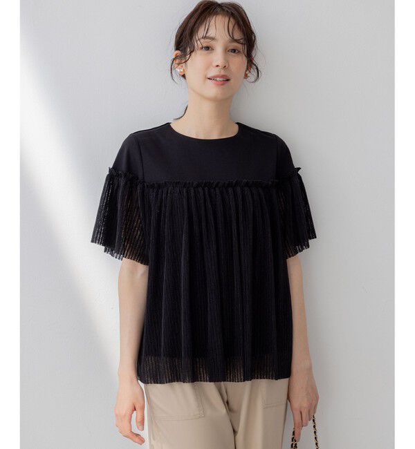 組曲「プリーツコンビ5分袖 カットソー」|Tシャツ・カットソー|