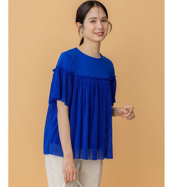 組曲「プリーツコンビ5分袖 カットソー」|Tシャツ・カットソー|