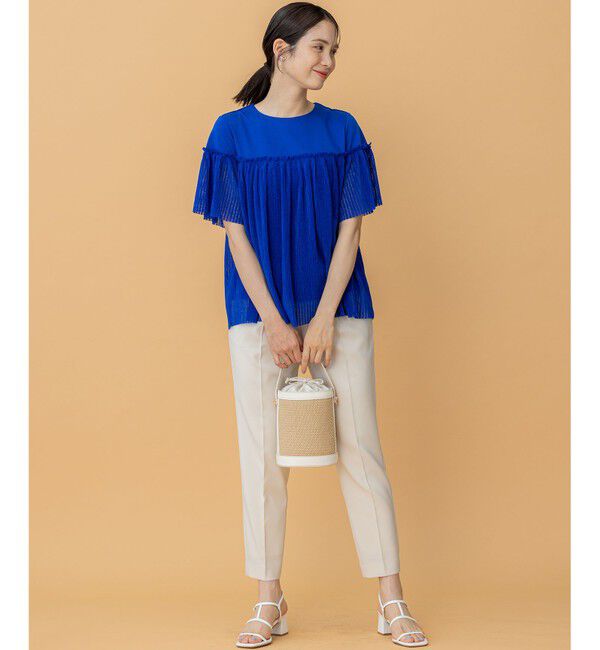 組曲「プリーツコンビ5分袖 カットソー」|Tシャツ・カットソー|