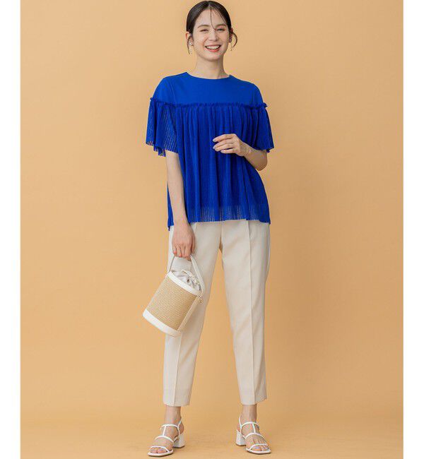 組曲「プリーツコンビ5分袖 カットソー」|Tシャツ・カットソー|