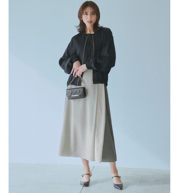 23区「【洗える】ドレープサテン MA-1 ブルゾン」|ブルゾン・スタジャン|